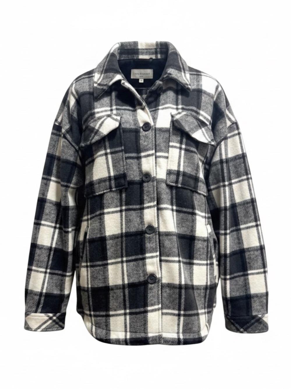 Garage Women’s Plaid Button-Up Coat. Size Large